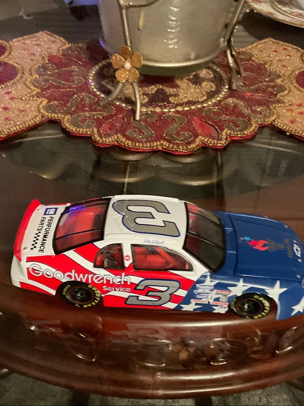 No.3 Patriotic Race Car Toy - Blue, Red & White